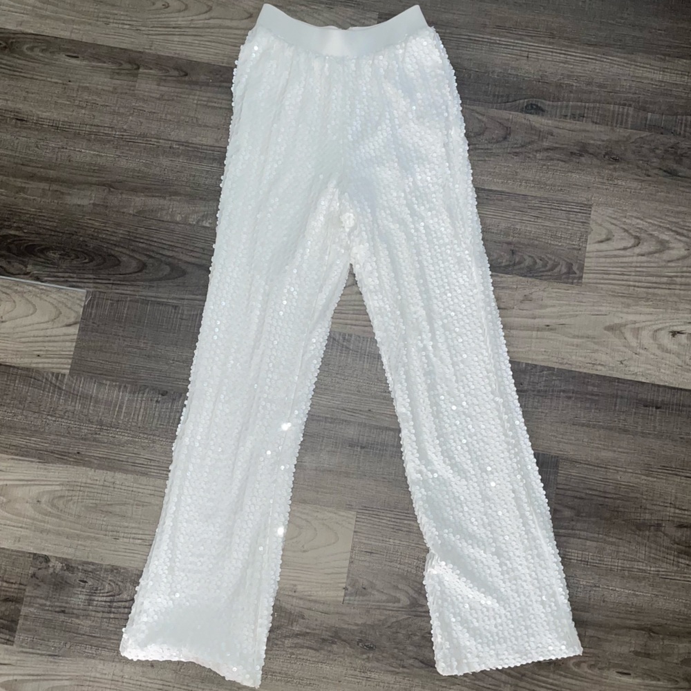 Jluxlabel White Danni Sequin Pants